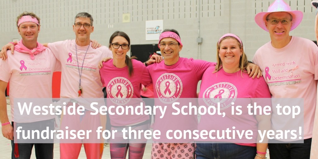 Westside Secondary School, is the top fundraiser for three consecutive years!